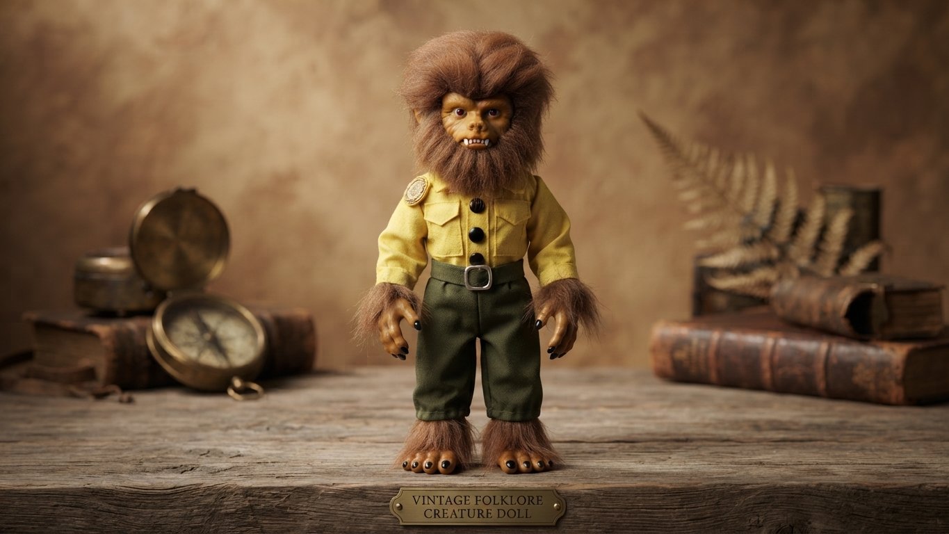 Vintage Monster / Werewolf Character Doll with Yellow Shirt and Green Trousers